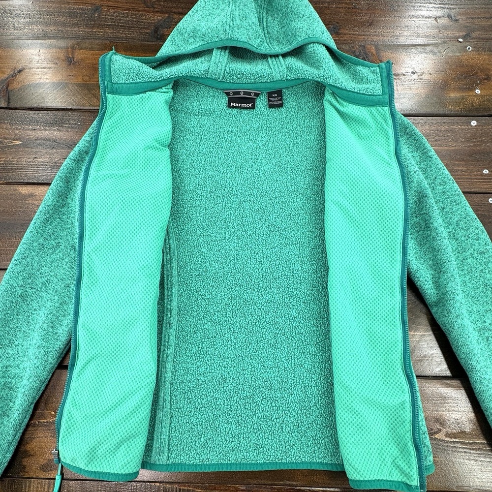Marmot Norhiem Sweater Knit Fleece Jacket Women's Med Gorpcore Heather Green - Picture 6 of 16